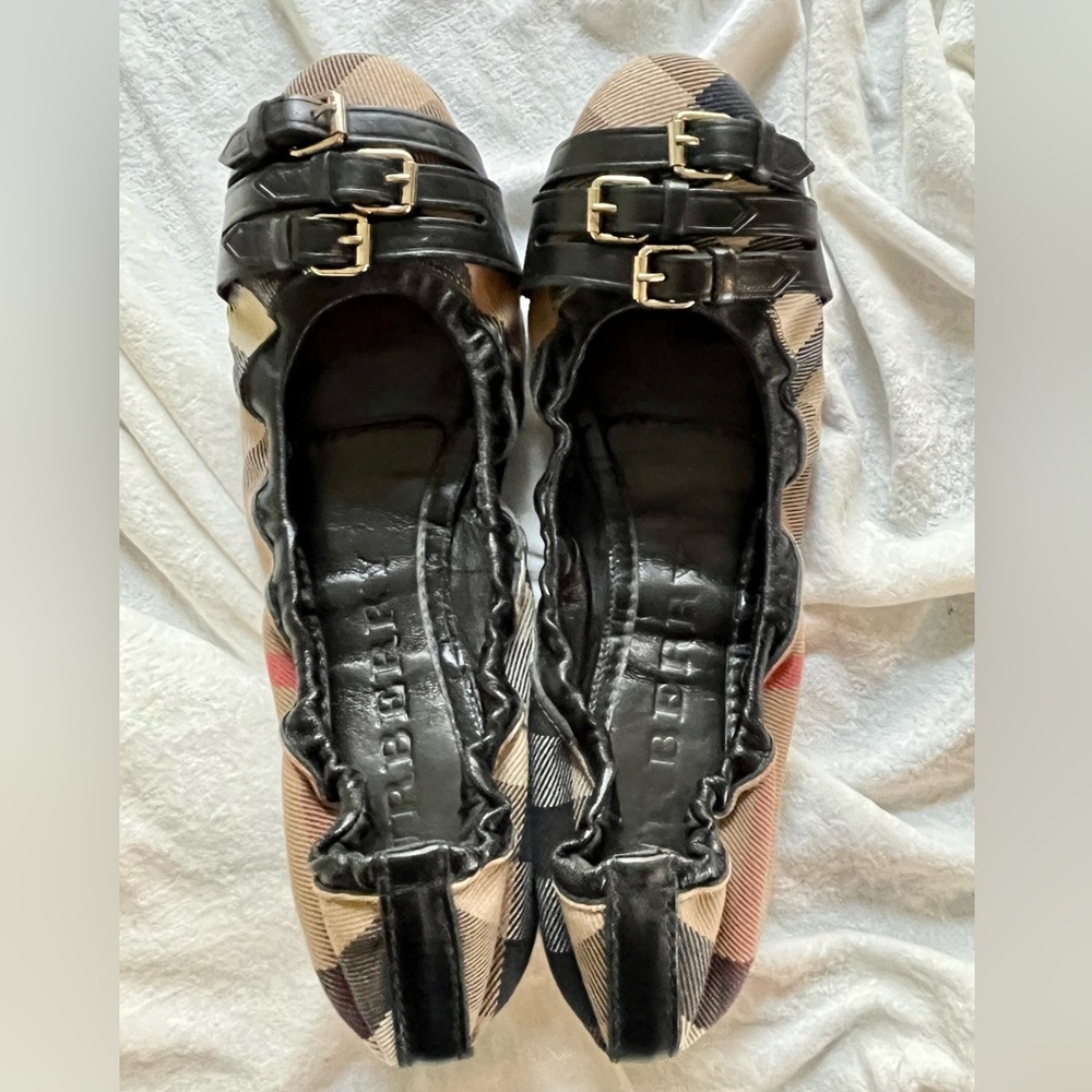Burberry Bridle House check flats ballerina 37.5